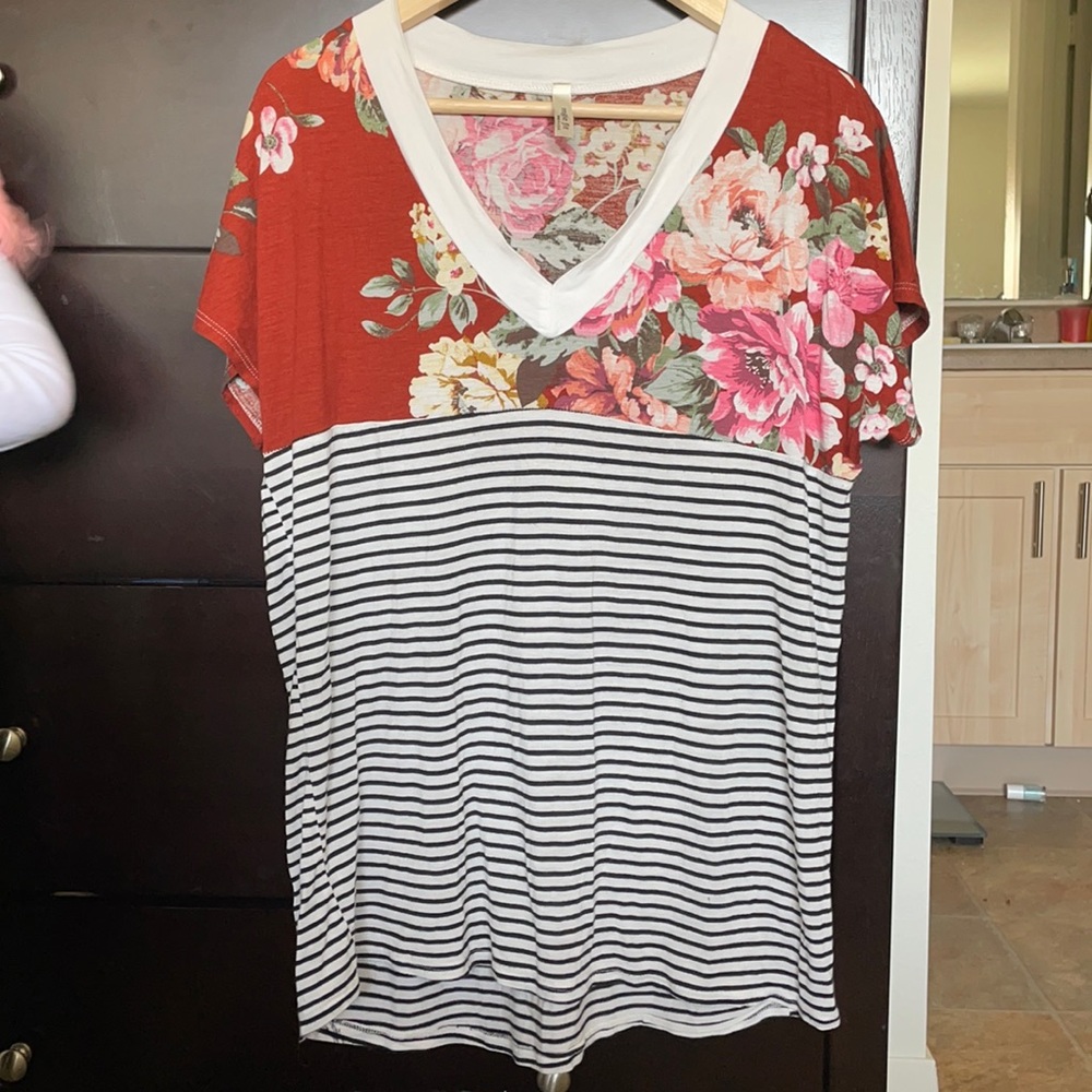Floral striped shirt